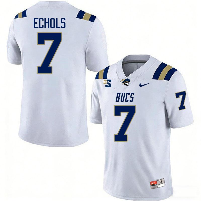 Charleston Southern Buccaneers #7 Jared Echols College Football Jerseys,Uniforms-White